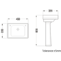 450mm Traditional Full Pedestal Cloakroom Basin with 2 Tap Holes - Park Royal