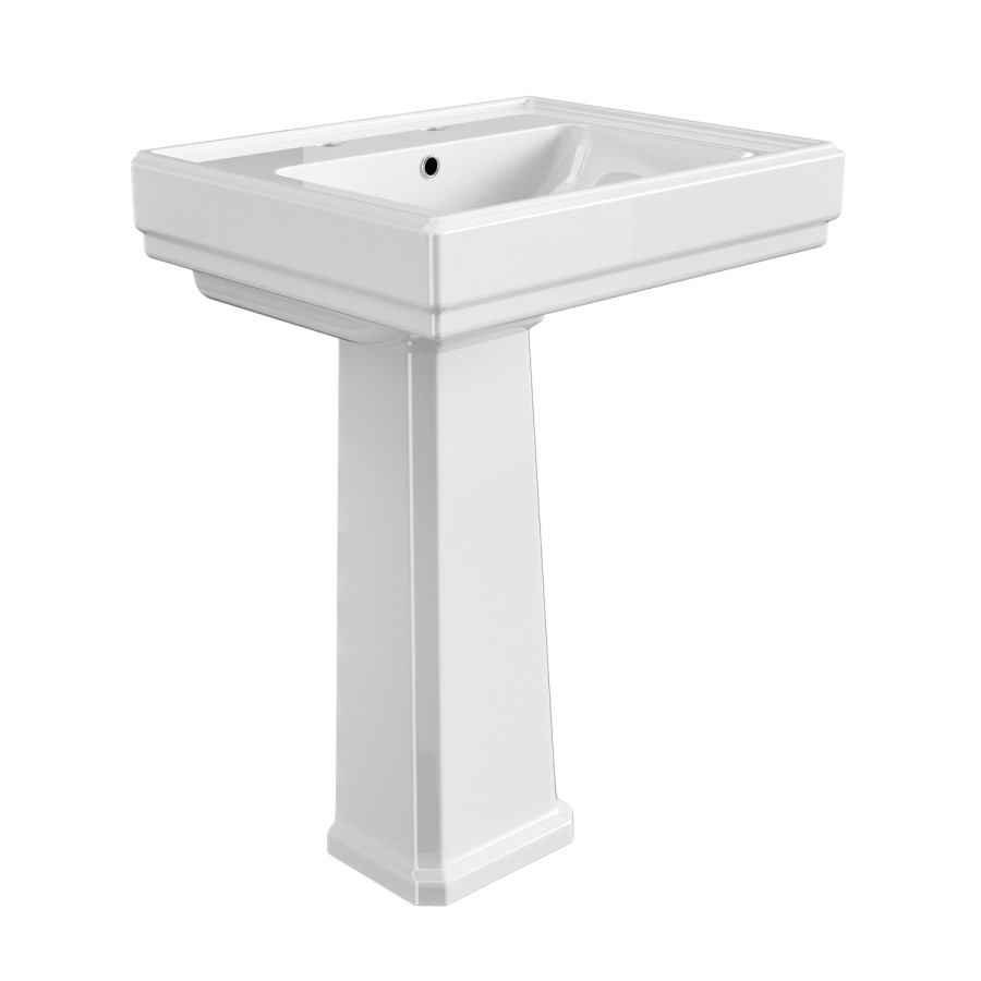 583mm Traditional Full Pedestal Basin with 2 Tap Holes - Park Royal