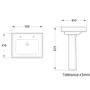 583mm Traditional Full Pedestal Basin with 2 Tap Holes - Park Royal