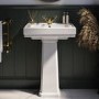 583mm Traditional Full Pedestal Basin with 1 Tap Hole - Park Royal