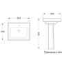 583mm Traditional Full Pedestal Basin with 1 Tap Hole - Park Royal