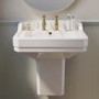 570mm Traditional Semi Pedestal Basin with 2 Tap Holes - Ripley