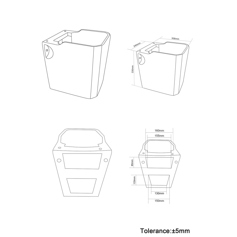 570mm Traditional Semi Pedestal Basin with 2 Tap Holes - Ripley