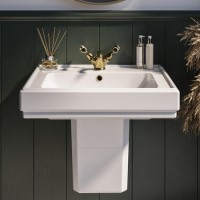 583mm Traditional Semi Pedestal Basin with 1 Tap Hole - Park Royal