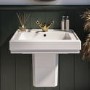 583mm Traditional Semi Pedestal Basin with 1 Tap Hole - Park Royal