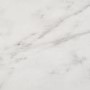 Large Round to Oval White Marble Effect Extendable Dining Table Set with 6 Mink Velvet Chairs - Seats 6 - Reine