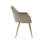 Round to Oval White Marble Effect Extendable Dining Table Set with 4 Mink Velvet Chairs - Seats 4 - Reine
