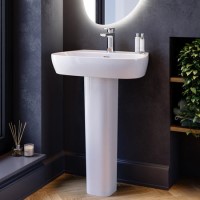 615mm Full Pedestal Basin with 1 Tap Hole - Roma