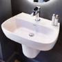 615mm Semi Pedestal Basin with 1 Tap Hole - Roma