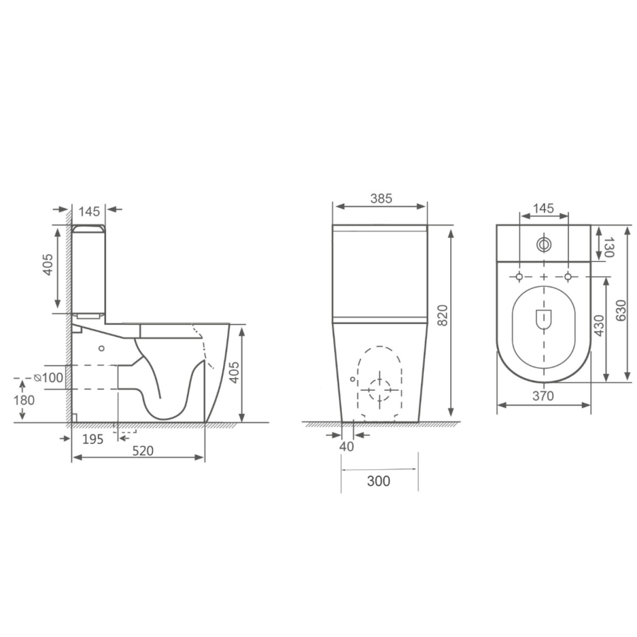 Roma Close Coupled Smart Bidet Japanese Toilet with Heated Seat - Purificare