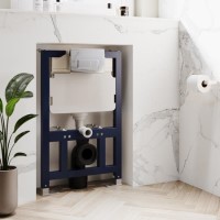 Wall Hung Rimless Toilet with Soft Close Seat, Chrome Pneumatic Flush Plate, 820mm Frame & Cistern – Roma