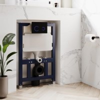 820mm Wall Hung Toilet Frame & Black Glass Sensor Dual Flush Plate with Concealed Cistern - Purificare