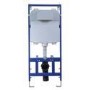 Wall Hung Rimless Toilet with Soft Close Seat, Black Mechanical Flush Plate, 1168mm Frame & Cistern – Roma