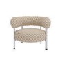 Beige Checkerboard Curved Accent Chair - Romy