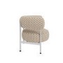 Beige Checkerboard Curved Accent Chair - Romy