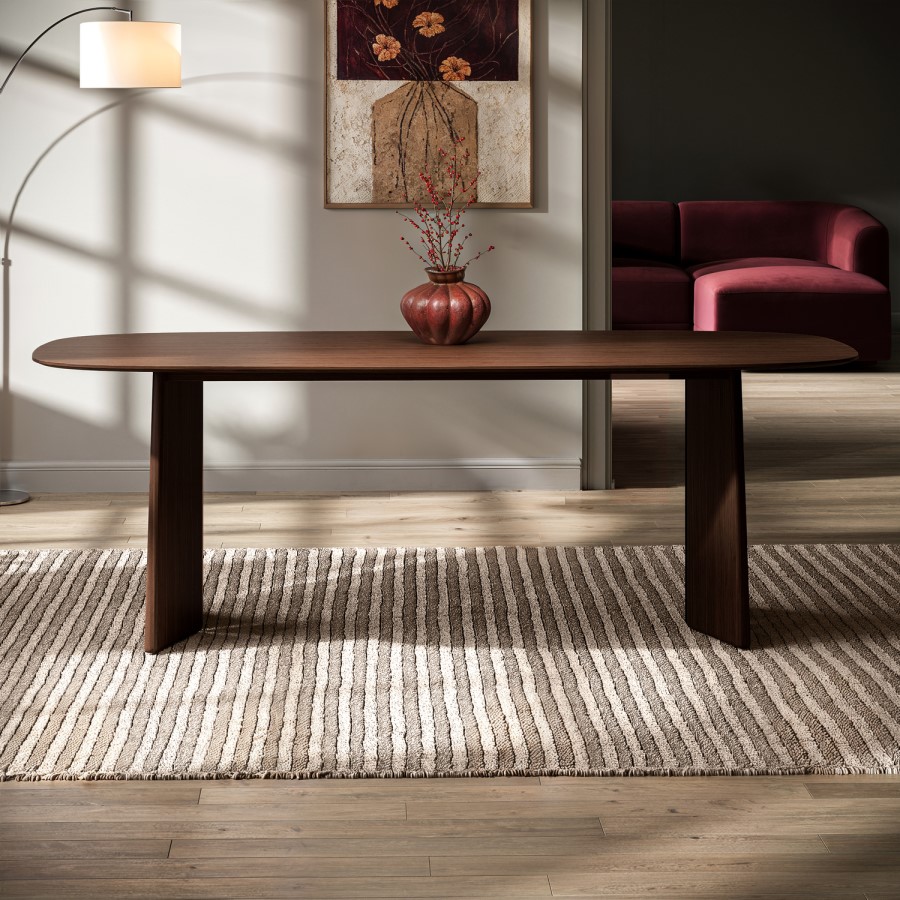 Large Walnut Dining Table - Seats 6 - 8 - Rivo