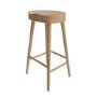 Set of 4 Solid Weathered Oak Kitchen Counter Stools - 70cm - Rayne
