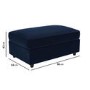Large Navy Velvet Footstool - August