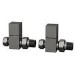 Gunmetal Grey Square Manual Straight Radiator Valves