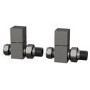 Gunmetal Grey Square Manual Straight Radiator Valves