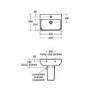 Ideal Standard i.Life S Compact 1 Tap Hole Semi Pedestal Basin 500mm