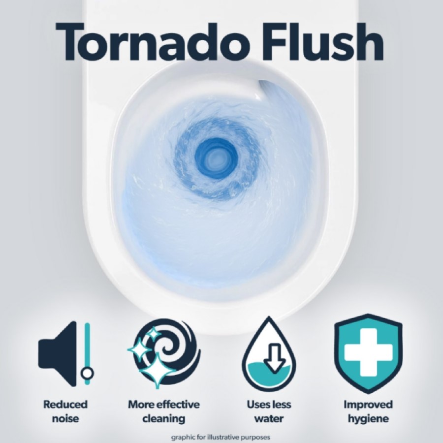 Back To Wall Rimless Toilet with Tornado Flush  - Tanya