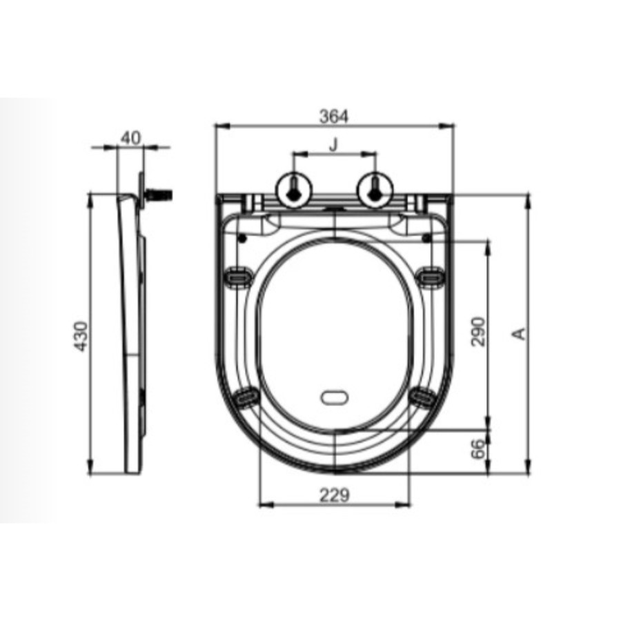 Back To Wall Rimless Toilet with Tornado Flush  - Tanya