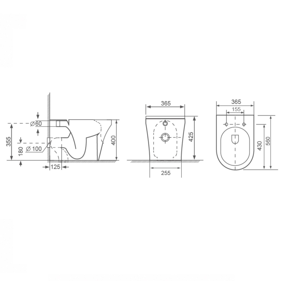 Tanya Back to Wall Smart Bidet Japanese Toilet with Heated Seat - Purificare
