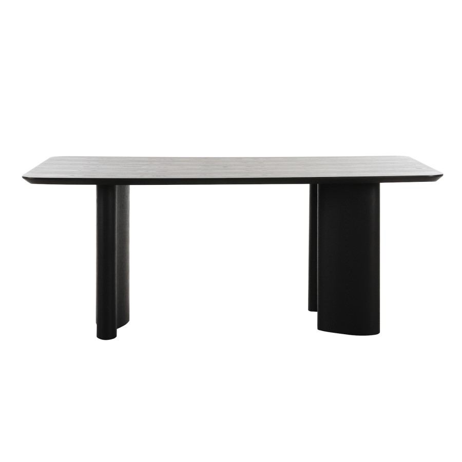 Black Wooden Dining Table - Seats 4 - Troy