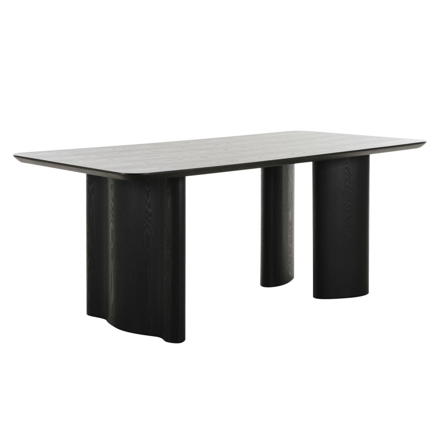 Black Wooden Dining Table - Seats 4 - Troy
