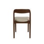Set of 6 Beige Upholstered Dining Chairs with Walnut Solid Wood Frame - Uma