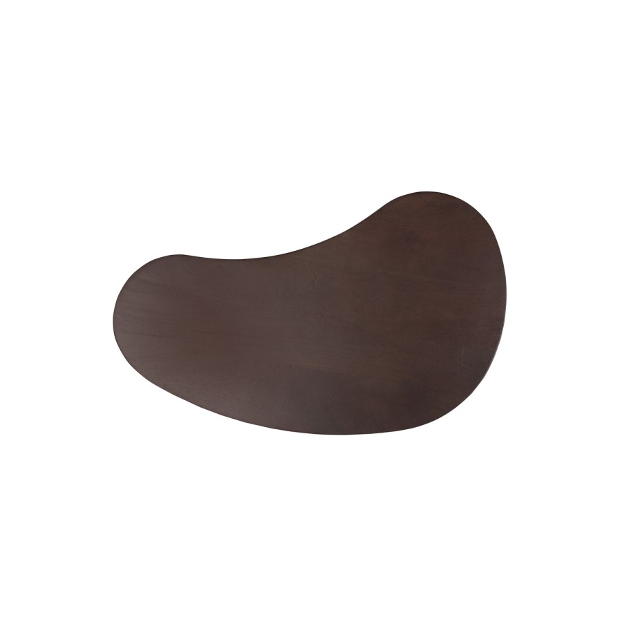 Curved Walnut Effect Coffee Table with 2 Legs - Ivan