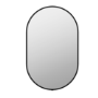 Oval Backlit Black Wall Mirror with Battery Operated Lights 50 x 80cm - Venus