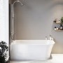 Freestanding Shower Bath Single Ended Left Hand Corner with Chrome Bath Screen 1700 x 750mm - Vigo