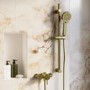 Brushed Brass 1 Outlet Thermostatic Shower Set with Exposed Valve - Volta