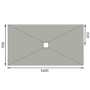 1600x900mm Wet Room Tile-Ready Shower Tray with Wet Room Install & Square Centre Waste Drainage Kit