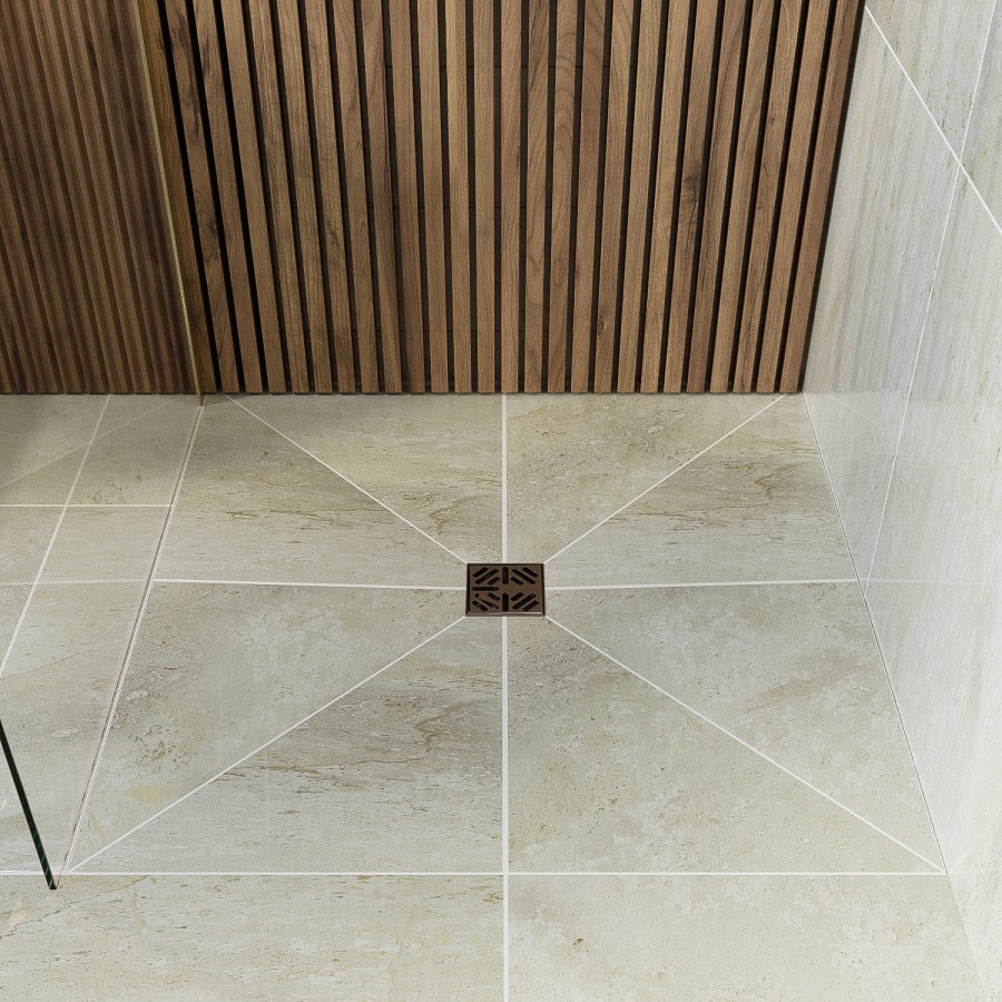 900x900mm Wet Room Tile-Ready Shower Tray Former 30mm with Square Centre Drain – Live Your Colour