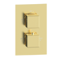 Brushed Brass 1 Outlet Wall Mounted Thermostatic Mixer Shower Set - Zana