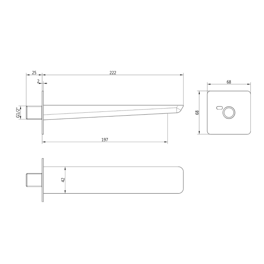 Chrome 2 Outlet Shower Bundle With Shower Head & Bath Spout - Zana