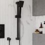 Black Square Shower Head & Shower Riser Rail - Zana