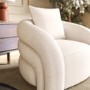 Cream Boucle Accent Chair with Cushion - Zuri
