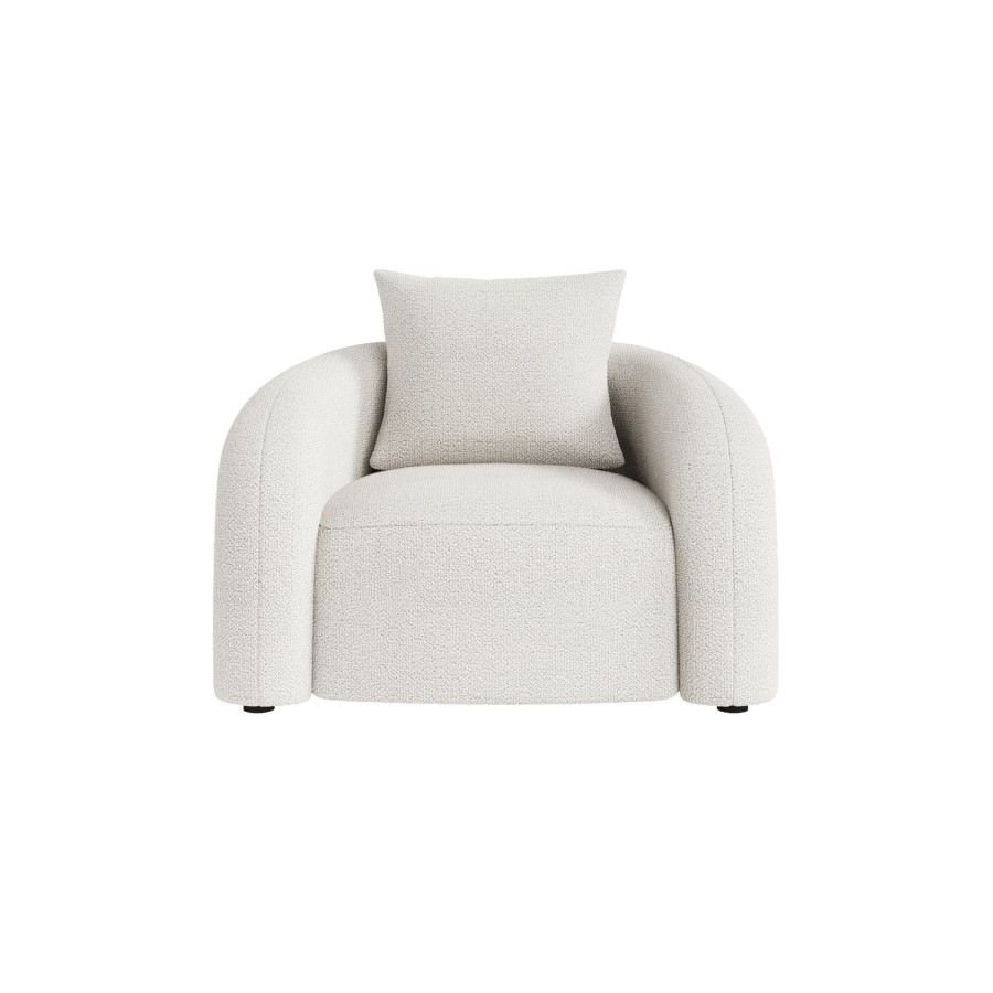 Cream Boucle Accent Chair with Cushion - Zuri