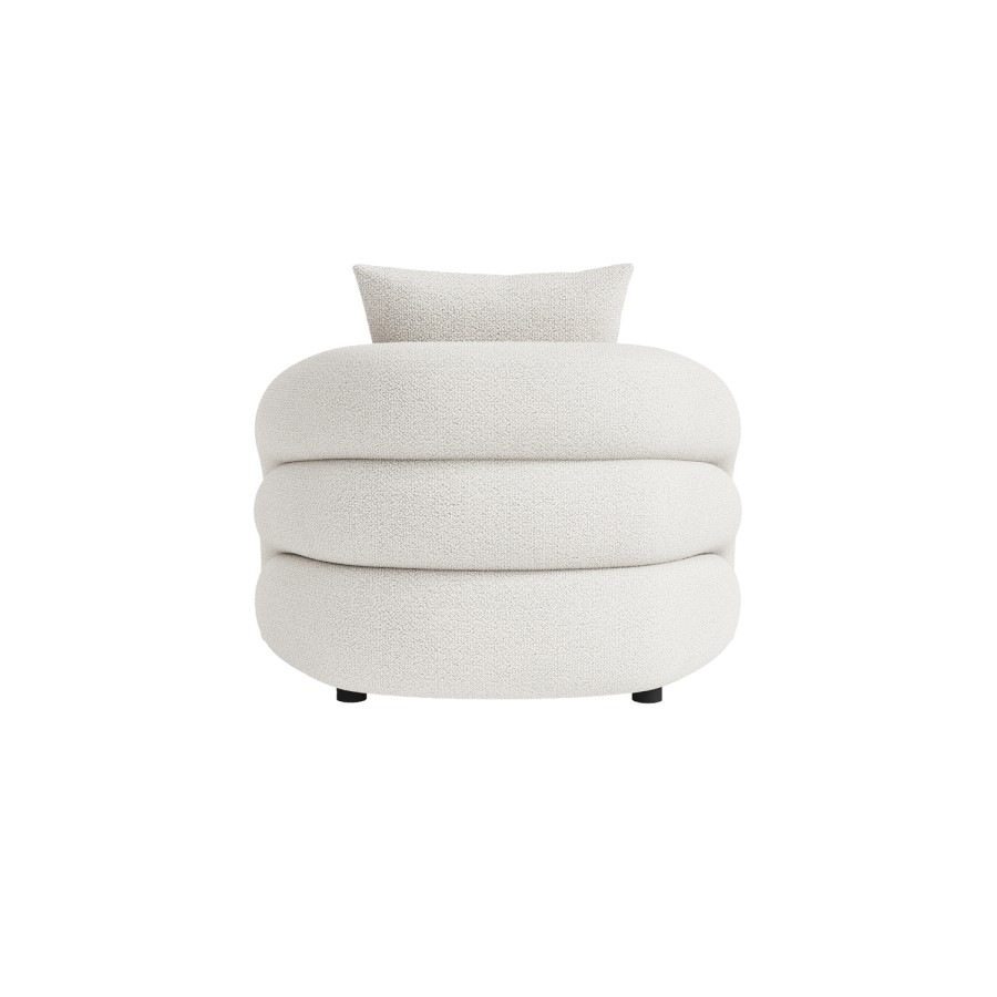 Cream Boucle Accent Chair with Cushion - Zuri