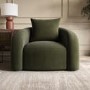 Green Velvet Accent Chair with Cushion - Zuri