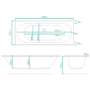 Double Ended Whirlpool Spa Bath with 8 Chrome Whirlpool Jets 1700 x 750mm - Burford