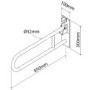 White Folding Grab Rail 850 x 300mm- Croydex