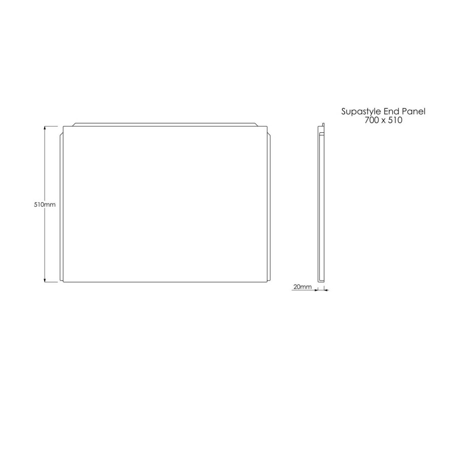 700mm Acrylic Bath End Panel - Ledbury