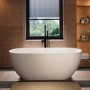 Matt White Freestanding Double Ended Bath 1645 x 745mm - Lisbon