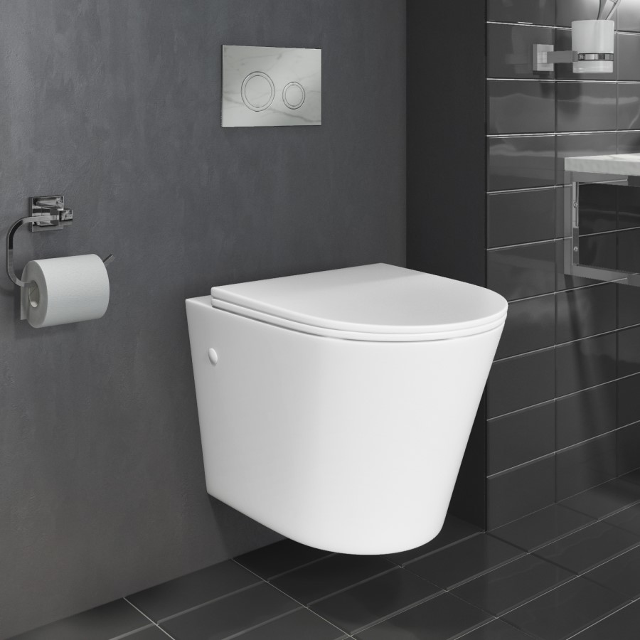 Matt White Soft Close Toilet Seat with Quick release - Verona