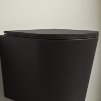 Matt Black Round Soft Close Toilet Seat with Quick Release - Verona